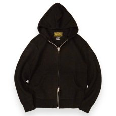 画像1: Hagerstown Double Zip Cotton Knit Hoodie Black / ヘイガーズタウン ダブルジップ コットン ニットフーディ ブラック (1)