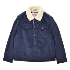 画像1: Levi's USA Corduroy Sherpa Lined Trucker Jacket Navy / リーバイス コーデュロイ シェルパ トラッカージャケット ネイビー (1)