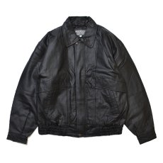 画像1: Deadstock Genuin Italian Leather Jacket Black / デッドストック イタリアン レザージャケット ブラック (1)