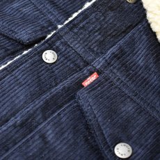 画像4: Levi's USA Corduroy Sherpa Lined Trucker Jacket Navy / リーバイス コーデュロイ シェルパ トラッカージャケット ネイビー (4)