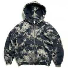 画像1: RAWDRIPｘLos Angeles Apparel Frost Bleach 14oz Heavy Fleece Full Zip Hoodie Navy / ロウドリップｘロサンゼルスアパレル フロストブリーチ 14オンス ヘビーフリース フルジップ フーディ ネイビー (1)