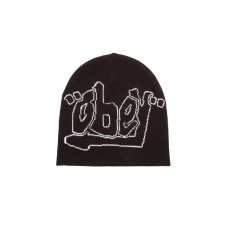 画像1: OBEY Quote Beanie Black / オベイ クウォート ビーニー ブラック (1)