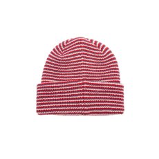 画像2: OBEY Parker Striped Beanie Red Multi / オベイ パーカー ストライプ ビーニー レッドマルチ (2)