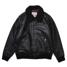 画像2: Levi's USA Leather Bomber Jacket Black / リーバイス レザー ボンバージャケット ブラック (2)