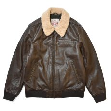 画像2: Levi's USA Leather Bomber Jacket Brown / リーバイス レザー ボンバージャケット ブラウン (2)