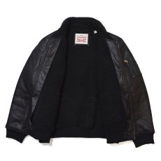 画像2: Levi's USA Faux Shearling Aviator Bomber Jacket Black / リーバイス ムートン アビエイター ボンバージャケット ブラック (2)