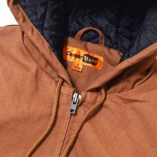 画像4: CornerStone Washed Duck Cloth Insulated Hooded Work Jacket Brown / コーナーストーン ウォッシュドダッククロス フーデッド ワークジャケット ブラウン (4)