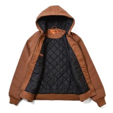 画像2: CornerStone Washed Duck Cloth Insulated Hooded Work Jacket Brown / コーナーストーン ウォッシュドダッククロス フーデッド ワークジャケット ブラウン (2)