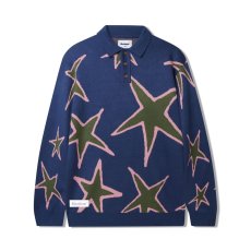 画像1: Butter Goods Star Polo Knit Sweater Prussian / バターグッズ スター ポロ ニット セーター ネイビー (1)