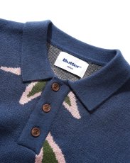 画像2: Butter Goods Star Polo Knit Sweater Prussian / バターグッズ スター ポロ ニット セーター ネイビー (2)