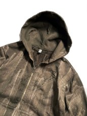 画像3: Los Angeles Apparel 14oz Drip Dye Heavy Fleece Zip Hoodie - Olive (3)