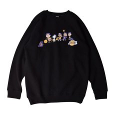 画像1: Snoopy LA Lakers Crewneck Sweatshirts - Black (1)