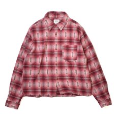 画像1: BDG Cropped Plaid Flannel Shirt - Red Multi (1)