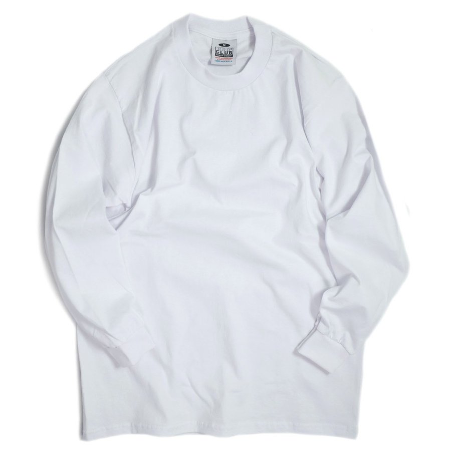 PRO CLUB L/S Heavyweight Cotton Crewneck T-Shirts White / プロ