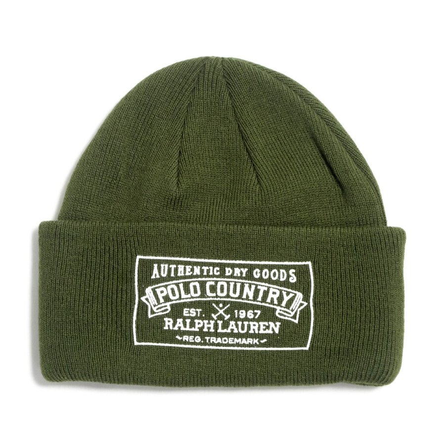 Polo Ralph Lauren Polo Country Pigment Printed Cuff Hat Green ポロ ラルフローレン ポロ カントリー ピグメント プリント カフ ハット ニットキャップ グリーン Rawdrip