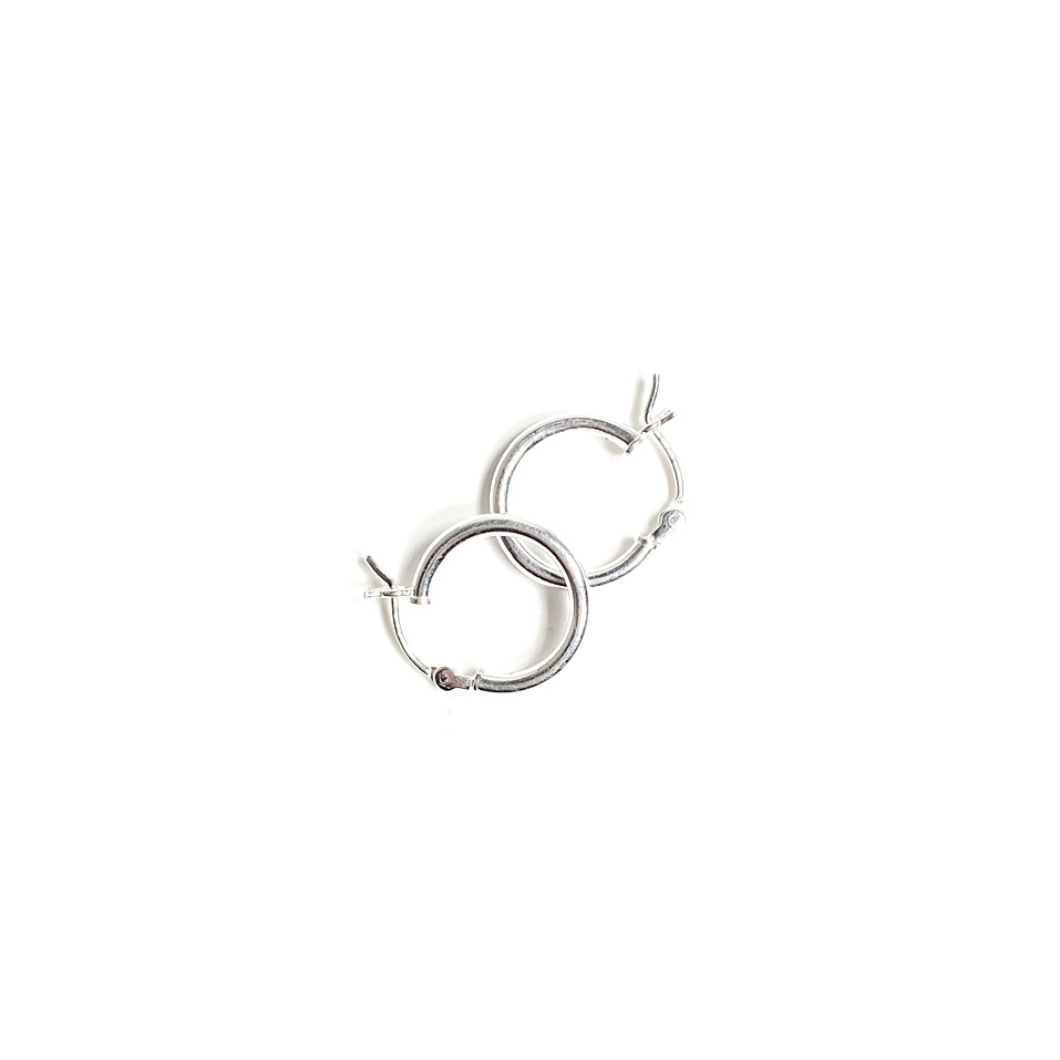 925 Sterling Silver Round Plain Pierce / 925 シルバー ラウンド