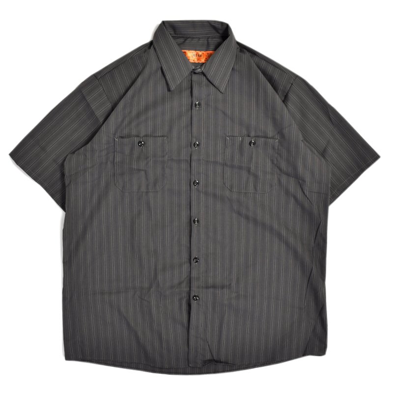 Red Kap S/S Stripe Work Shirts Charcoal x Blue x White / レッド