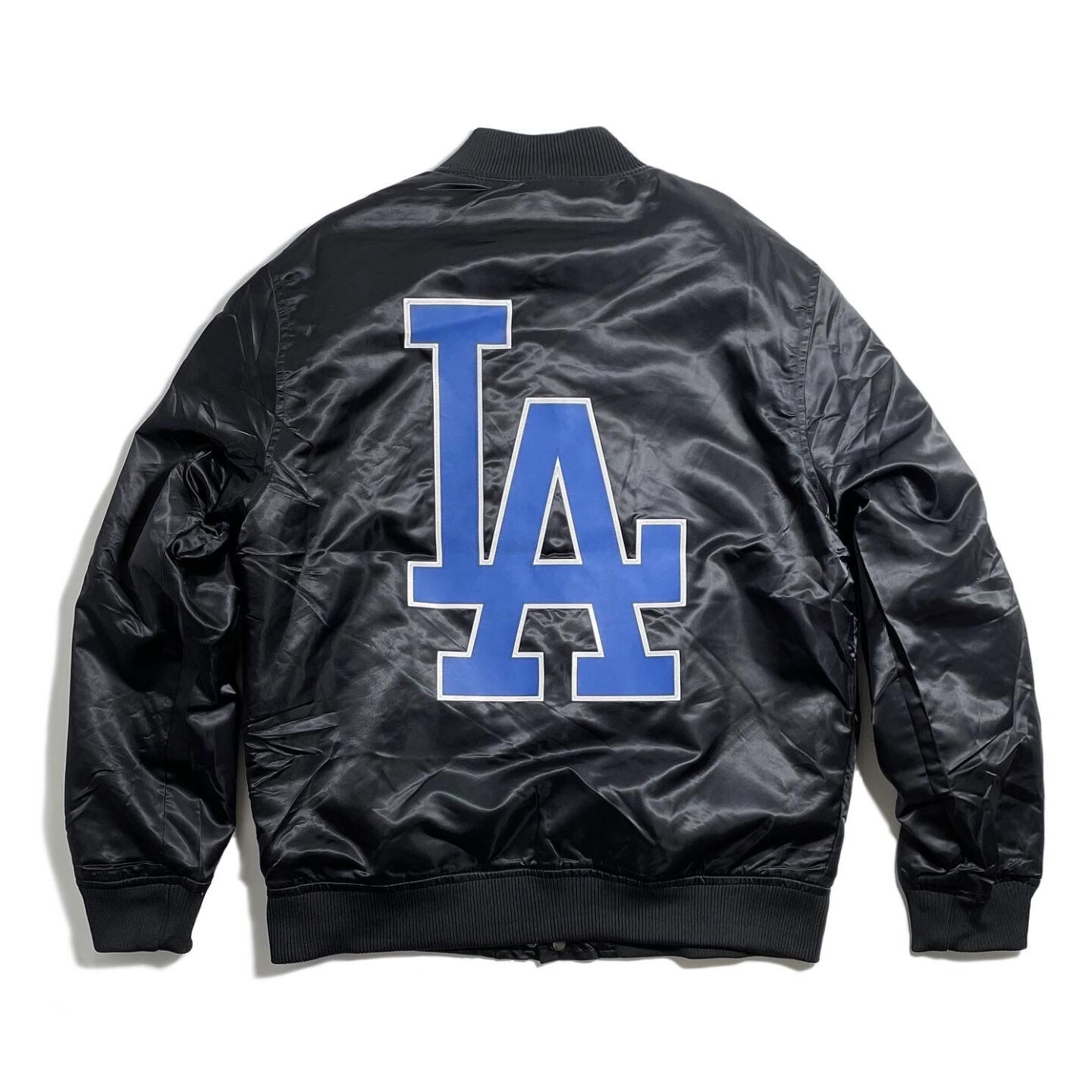 Pro Standard MLB Official Big Logo World Series Satin Jacket ''Los Angeles  Dodgers'' Black / プロスタンダード オフィシャル サテンジャケット ロサンゼルス・ドジャース - RAWDRIP