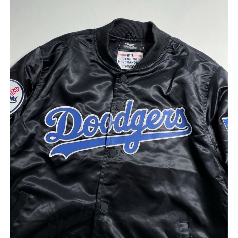 Pro Standard MLB Official Big Logo World Series Satin Jacket ''Los Angeles  Dodgers'' Black / プロスタンダード オフィシャル サテンジャケット ロサンゼルス・ドジャース - RAWDRIP