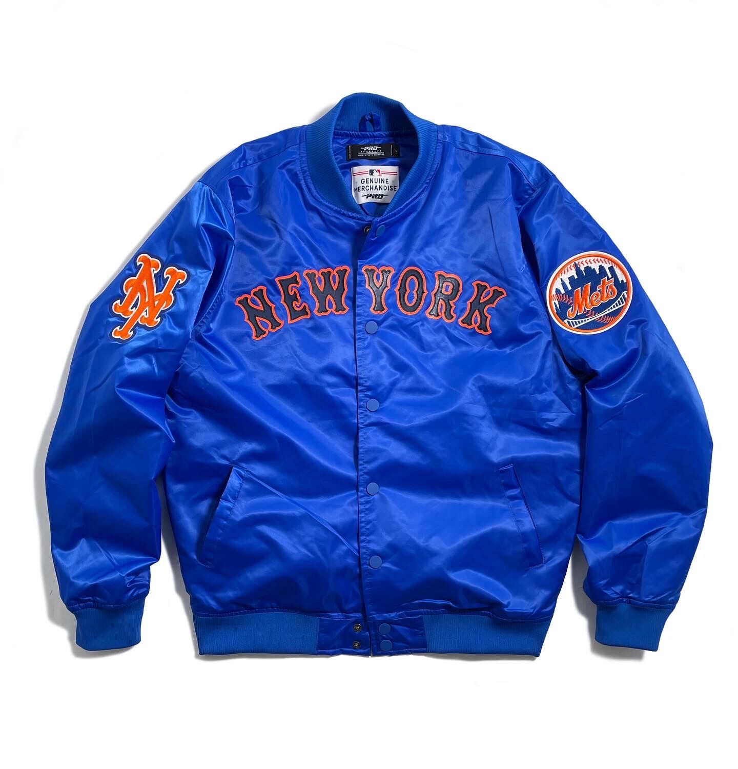 Pro Standard MLB Official Wordmark Satin Jacket ''New York Mets'' Royal / プロスタンダード  オフィシャル サテンジャケット ニューヨーク・メッツ - RAWDRIP