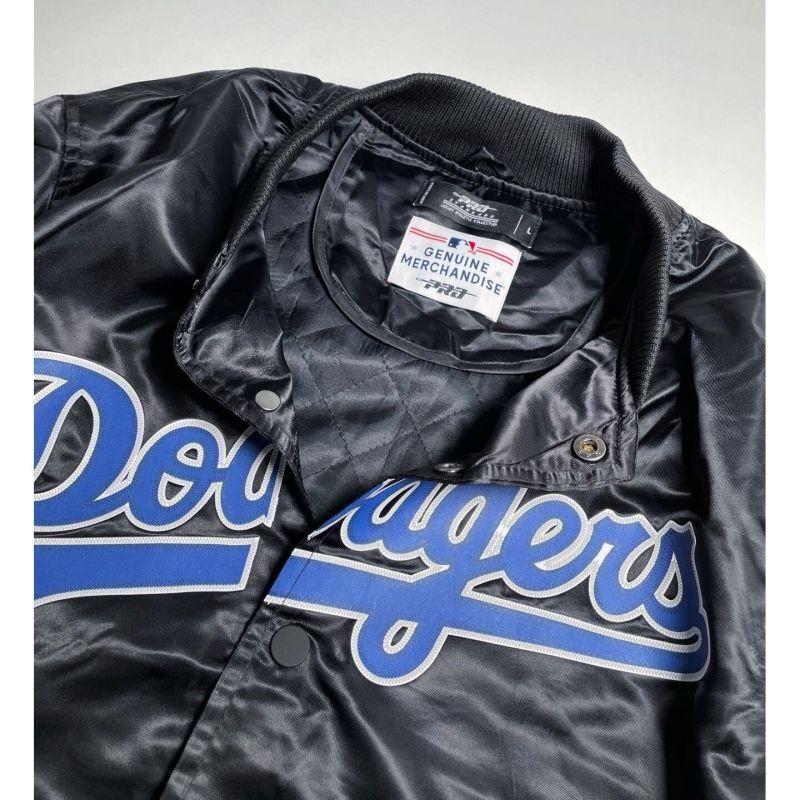 Pro Standard MLB Official Big Logo World Series Satin Jacket ''Los Angeles  Dodgers'' Black / プロスタンダード オフィシャル サテンジャケット ロサンゼルス・ドジャース - RAWDRIP