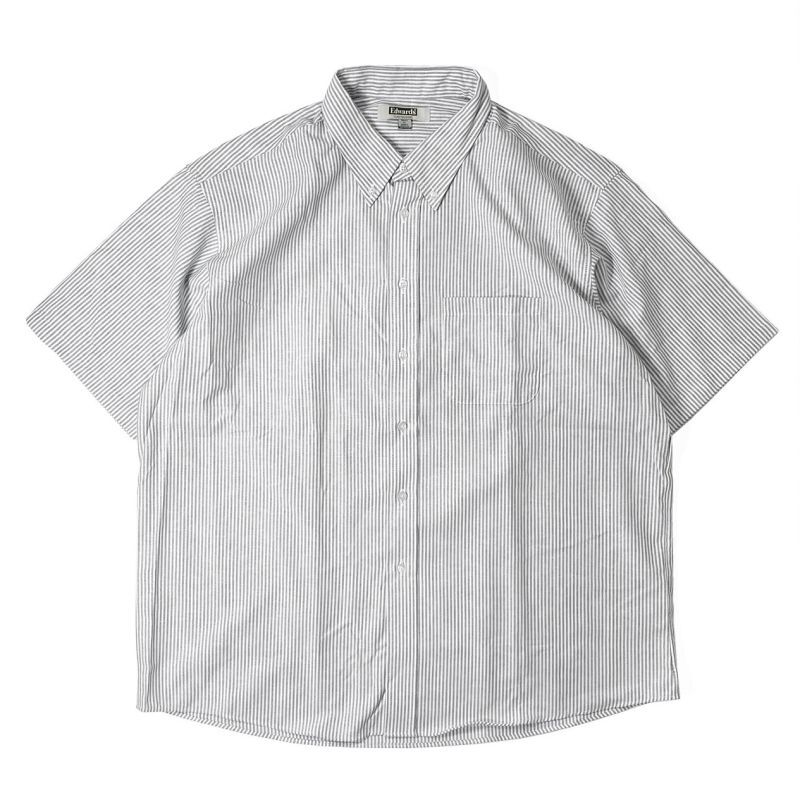 Edwards Easy Care S/S Oxford Shirts Grey Stripe / エドワーズ