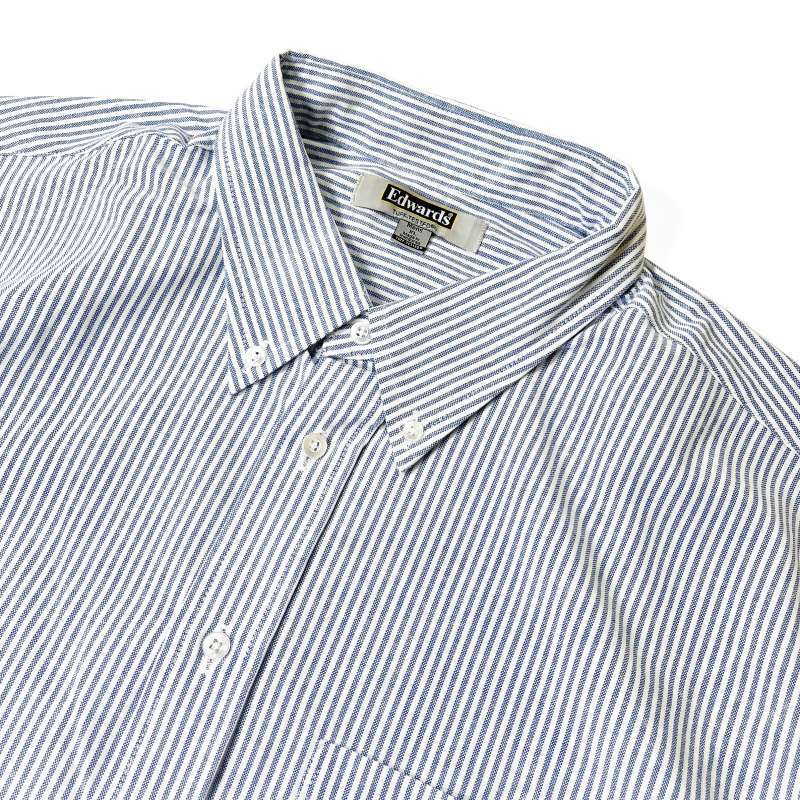 Edwards Easy Care S/S Oxford Shirts Blue Stripe / エドワーズ