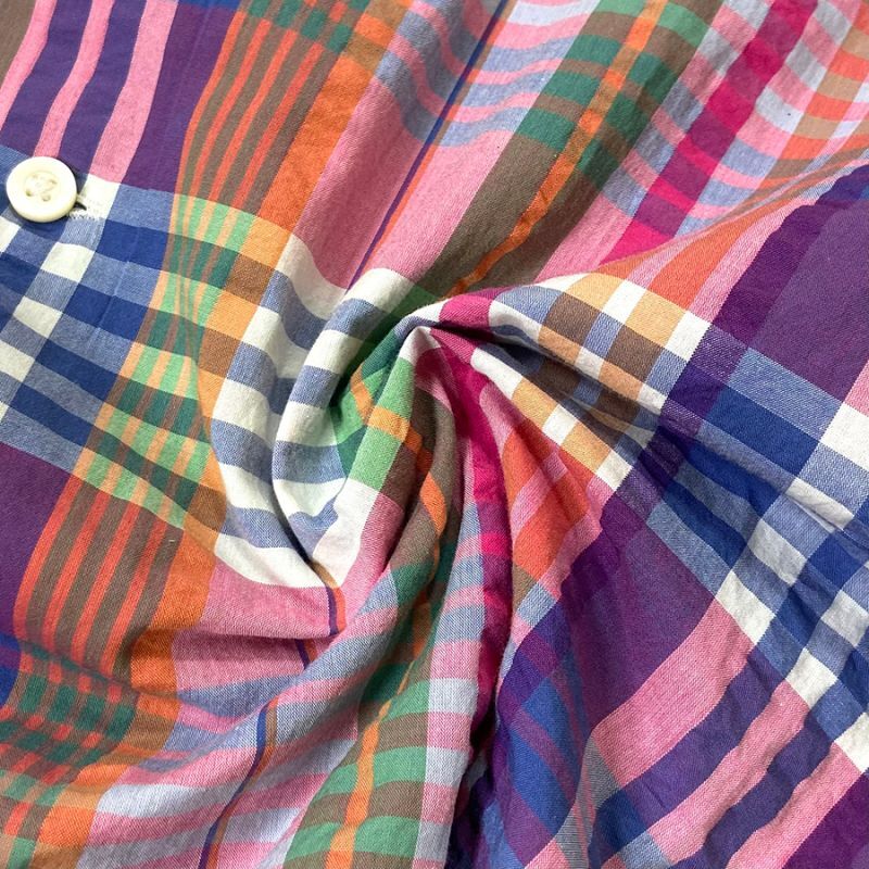 Polo Ralph Lauren S/S Madras Check Seersucker Shirts Pink x Green