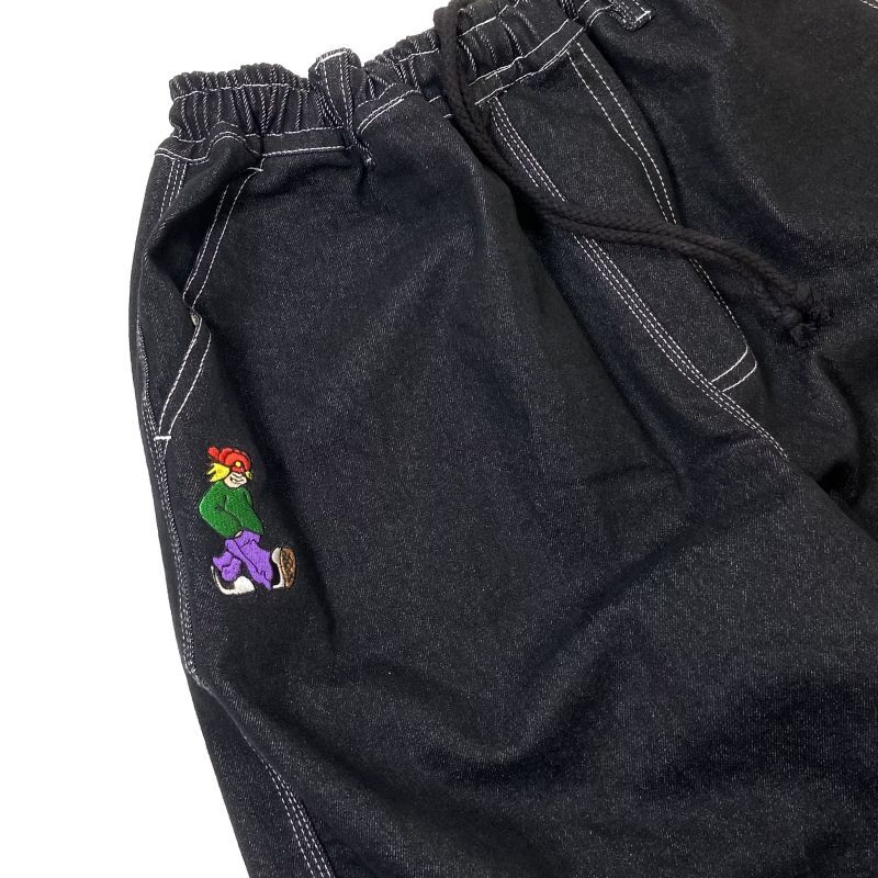 Televisi StarｘPizza Denim Pants Black / テレビジスタ―ｘピザスケートボード デニムパンツ ブラック -  RAWDRIP