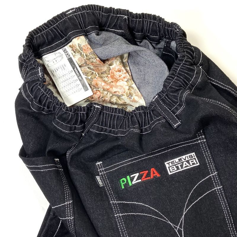 Televisi StarｘPizza Denim Pants Black / テレビジスタ―ｘピザスケートボード デニムパンツ ブラック -  RAWDRIP