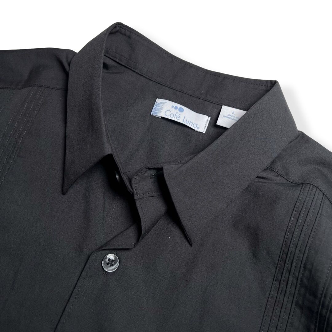 Cafe Luna S/S Guayabera Shirts Black / カフェルナ ショートスリーブ