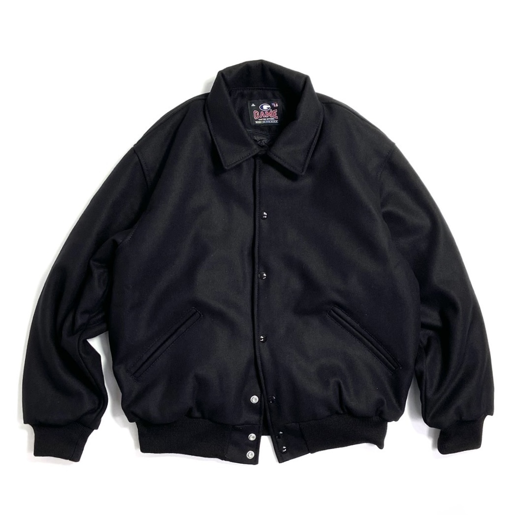 GAME Sportswear All Wool Varsity Jacket Black / ゲームスポーツ ...