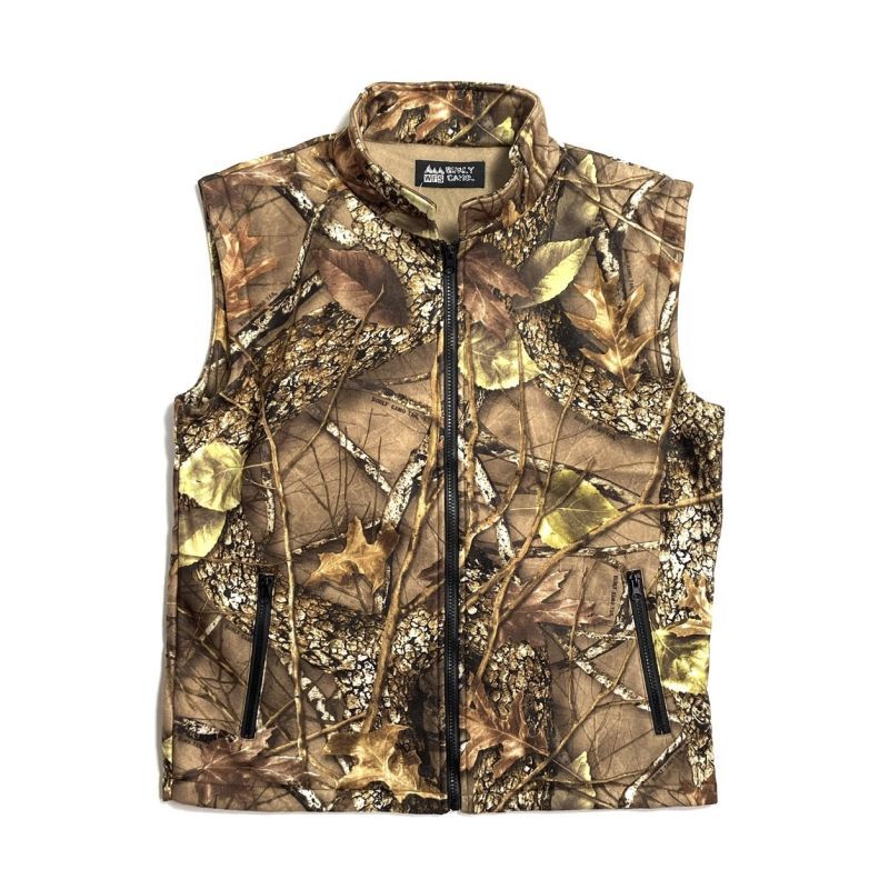 World Famous Sports Suede Soft Fleece Vest Burly Tan Camo