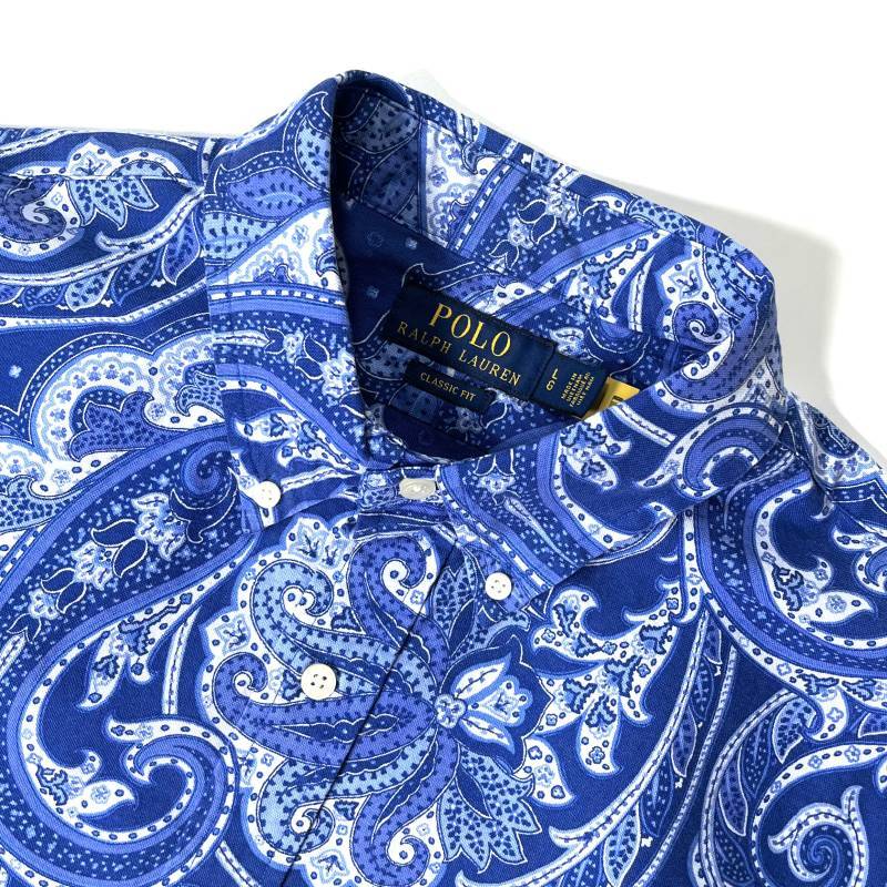 Polo Ralph Lauren Classic Fit Paisley Oxford S/S Shirts Blue