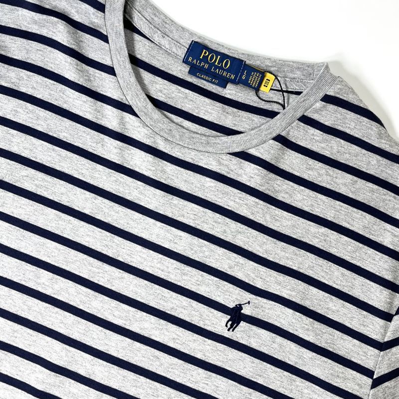 Polo Ralph Lauren Stripe T-Shirts GreyｘNavy / ポロ ラルフローレン