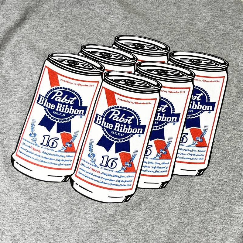 Pabst Blue Ribbon Beer T-Shirts Heather Grey / パブストブルー