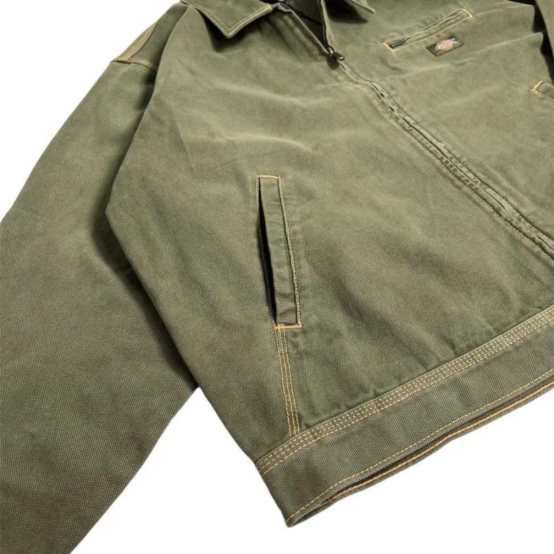 Dickies Duck Contrast Stitch Jacket Stonewashed Military Green ...