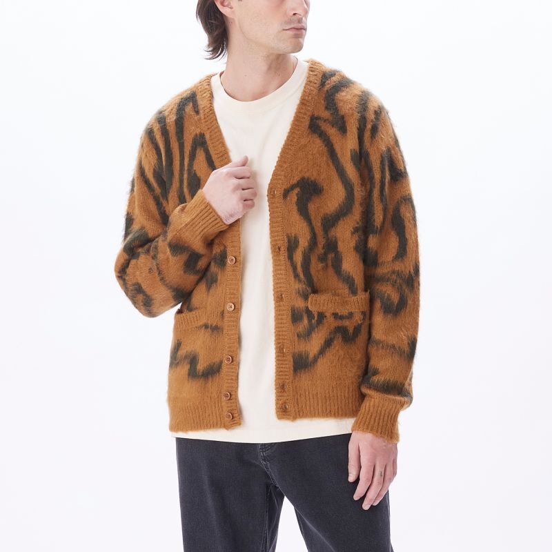 OBEY Pally Cardigan Catechu Wood / オベイ パリー カーディガン