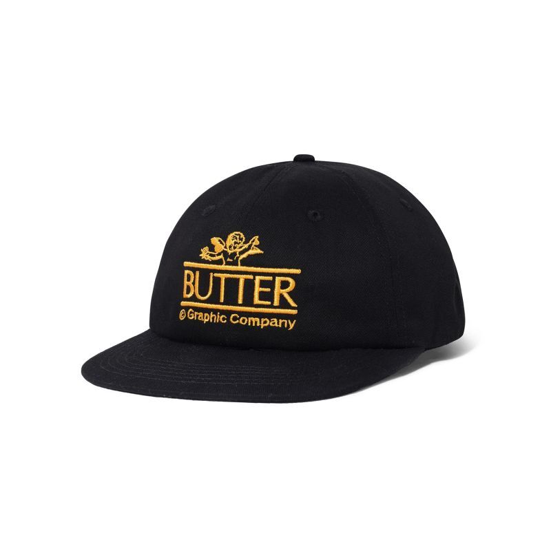 Butter Goods Cherub 6 Panel Cap Black / バターグッズ チェラブ 6パネル キャップ ブラック