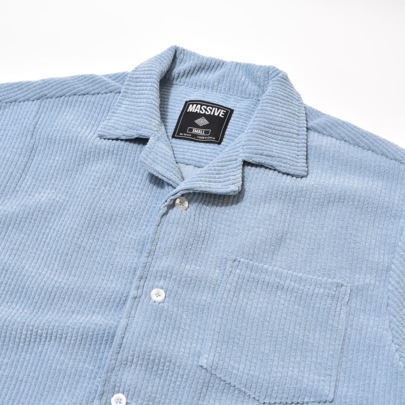 Massive Clothing S/S Corduroy Shirts Blue / マッシブクロージング 
