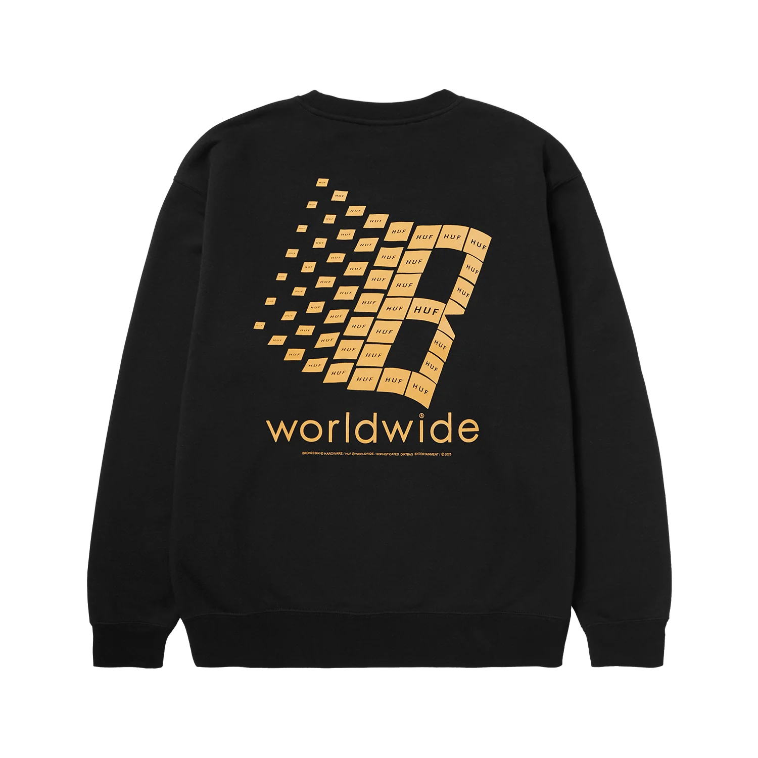 HUF x Bronze56k Crewneck Sweatshirts Black / ハフｘブロンズ クルーネック スウェット ブラック -  RAWDRIP